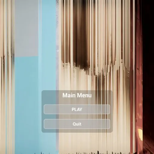 A corrupted frame: vertical streaks smeared across a game menu